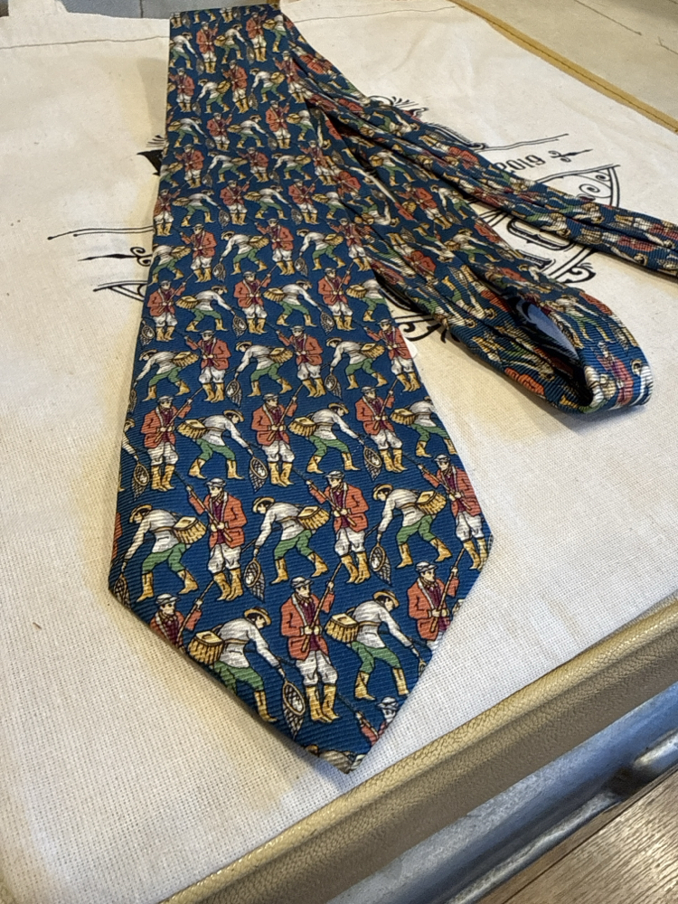 Handmade in Italy Illustrated Pattern Tie