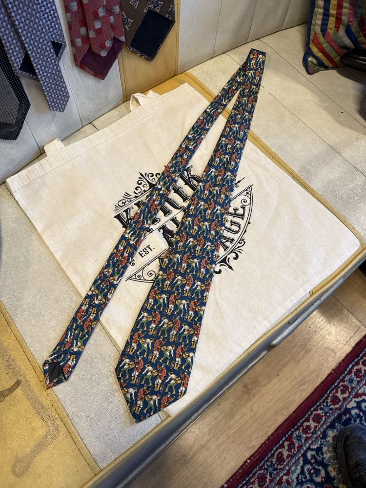 Handmade in Italy Illustrated Pattern Tie