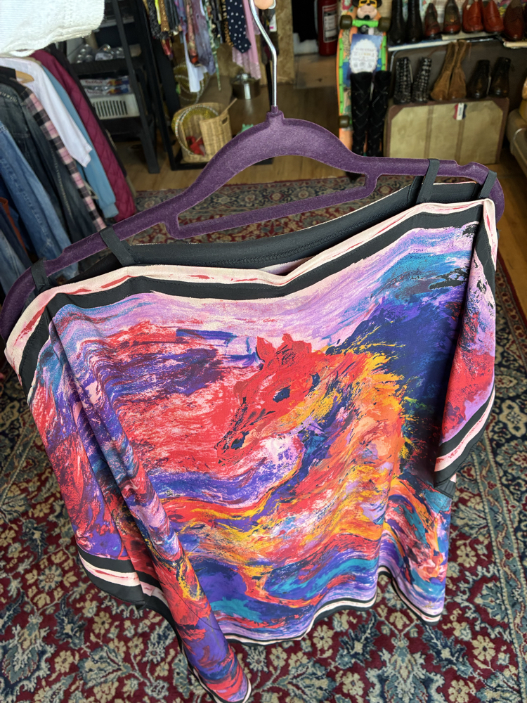 Crimson Kaze Horse Blouse 90’s Expressionist Energy