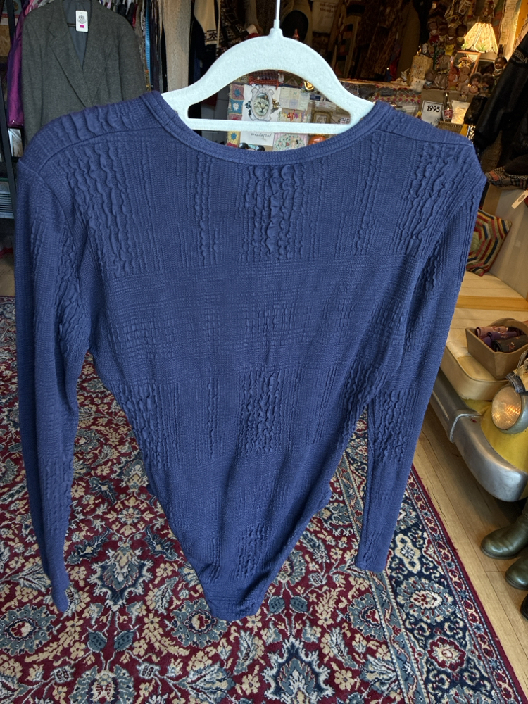 80’s Chara de Charme Textured Knit Bodysuit — Paris