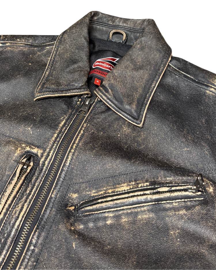 Hein Gericke Distressed Leather Motorcycle Jacket