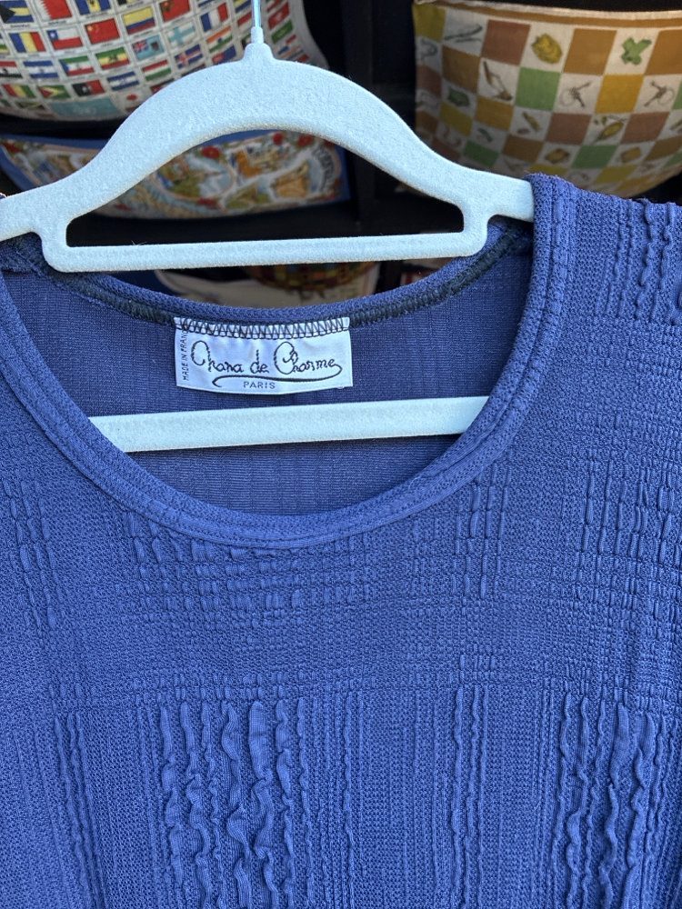 80’s Chara de Charme Textured Knit Bodysuit — Paris