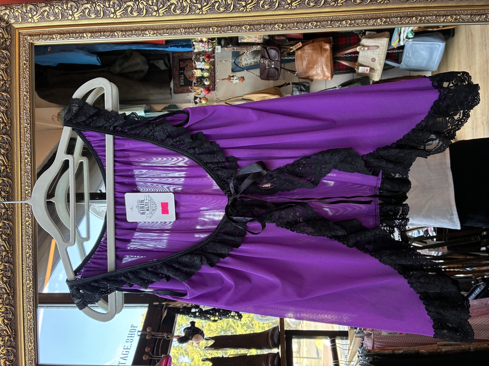 Y2K Purple Lace Babydoll — Midnight Allure