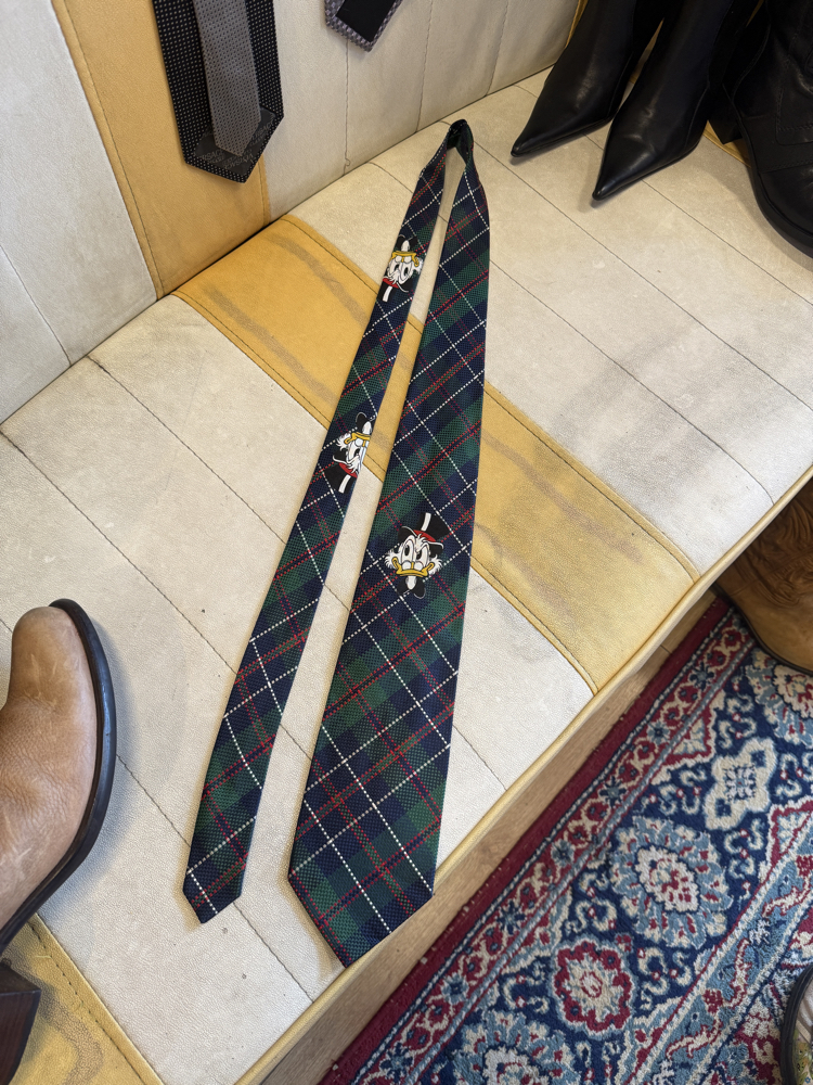 90's Disney Scrooge McDuck Tartan Silk Tie