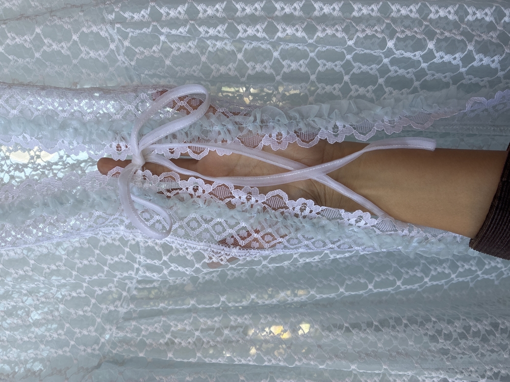 70’s White Lace Robe — Dreamlight Whisper
