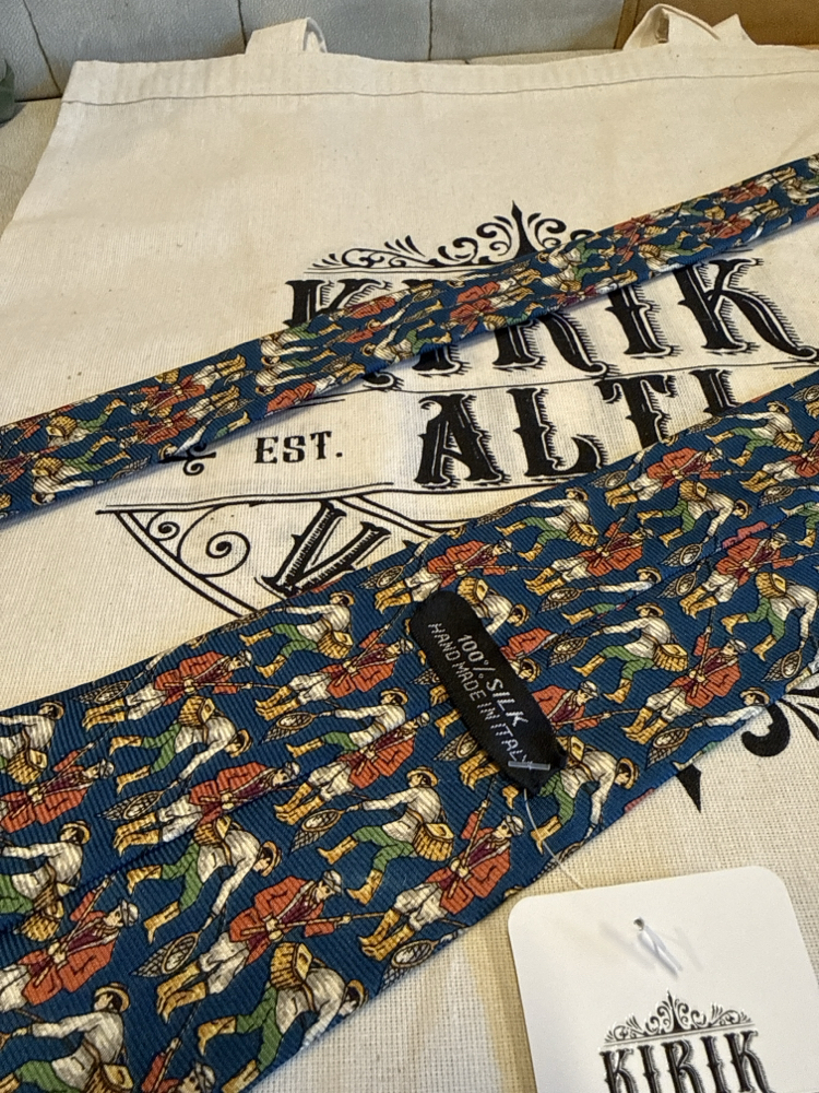 Handmade in Italy Illustrated Pattern Tie