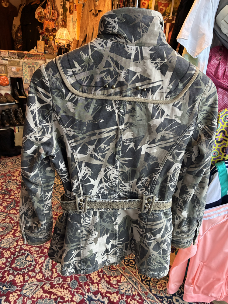 Mid-2000s WenQi Belted Camo Safari Utility Jacket