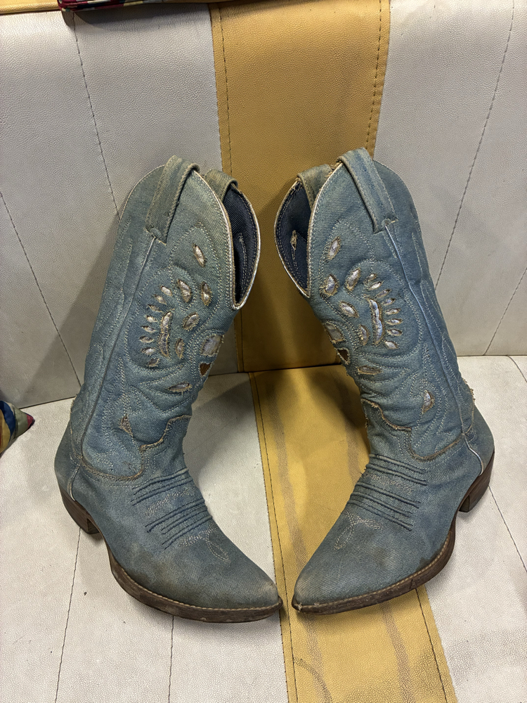 80s Denim Cowboy Boots