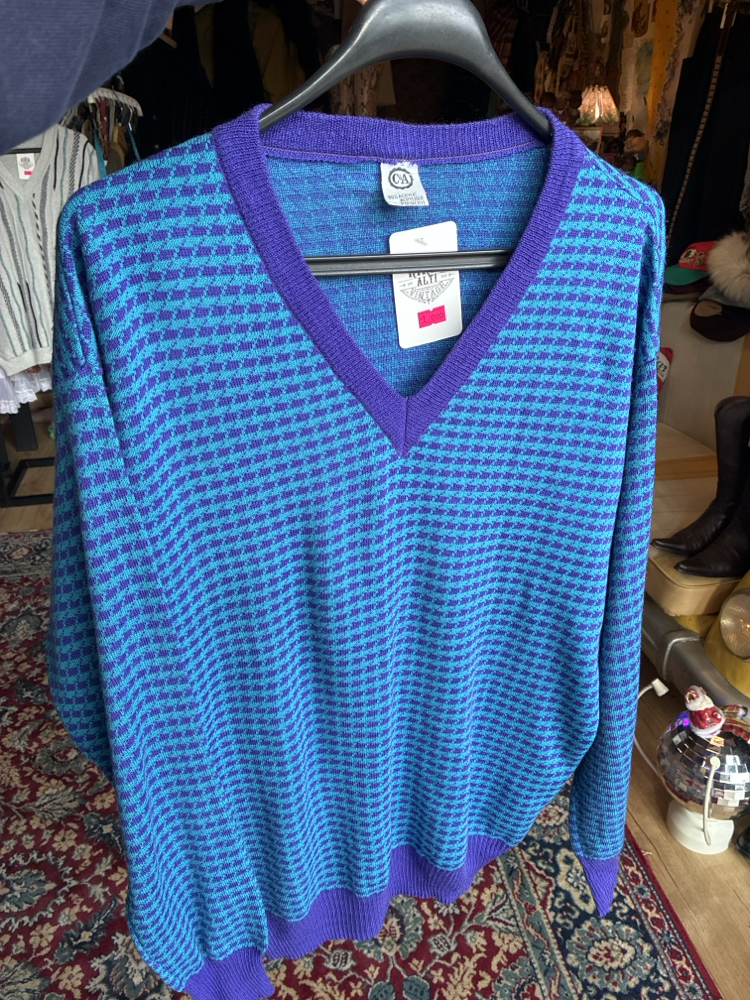 90's Electric Blue & Purple Knit