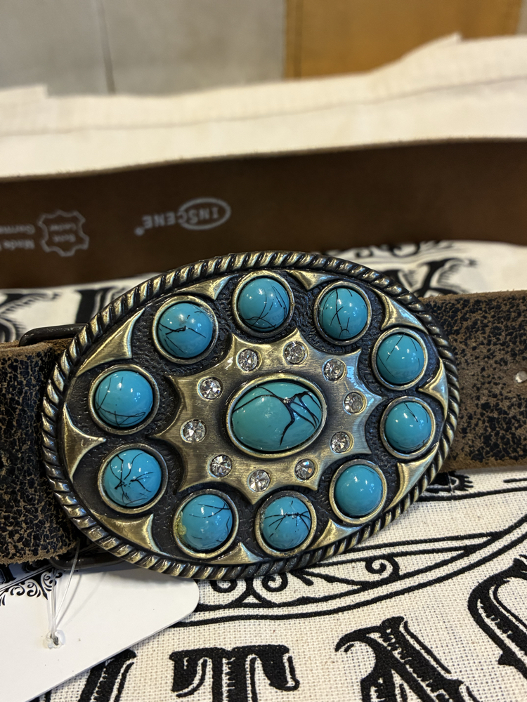 90's Blue Baby Leather Belt