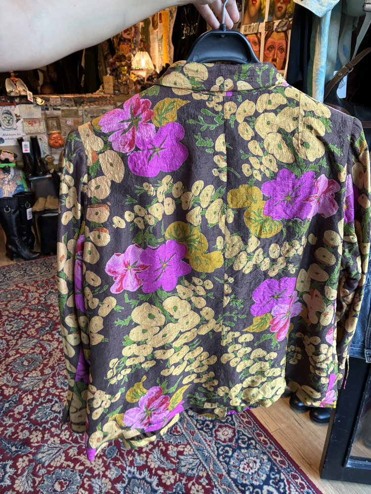 90's Garden of Flowers Silk Blazer