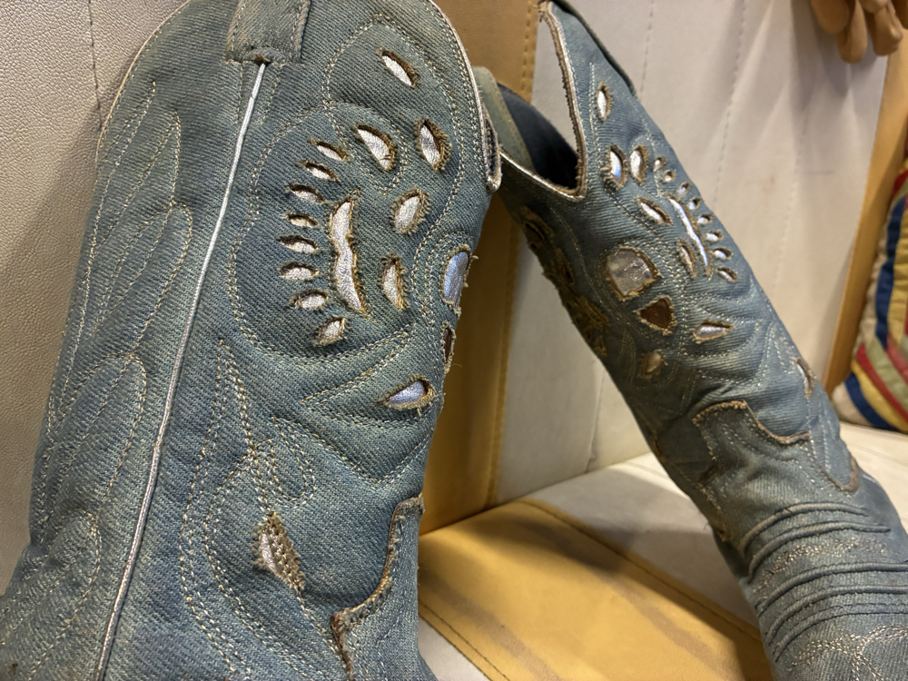 80s Denim Cowboy Boots