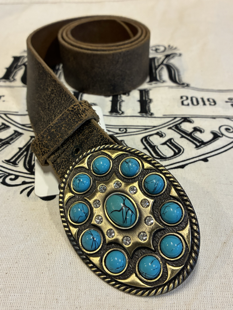 90's Blue Baby Leather Belt