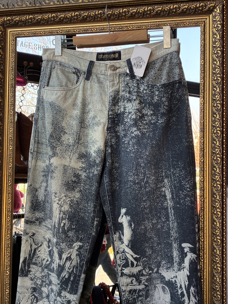 AW94 Roberto Cavalli Renaissance Print Jeans
