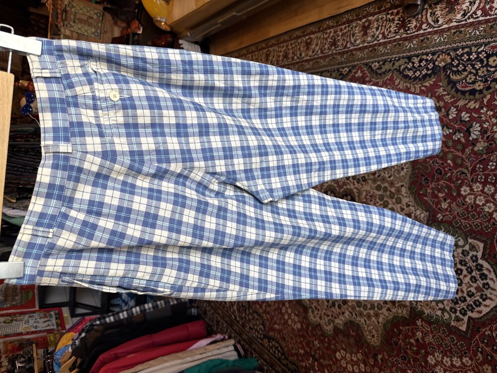 90's Lacoste Blue Picnic Plaid Pants