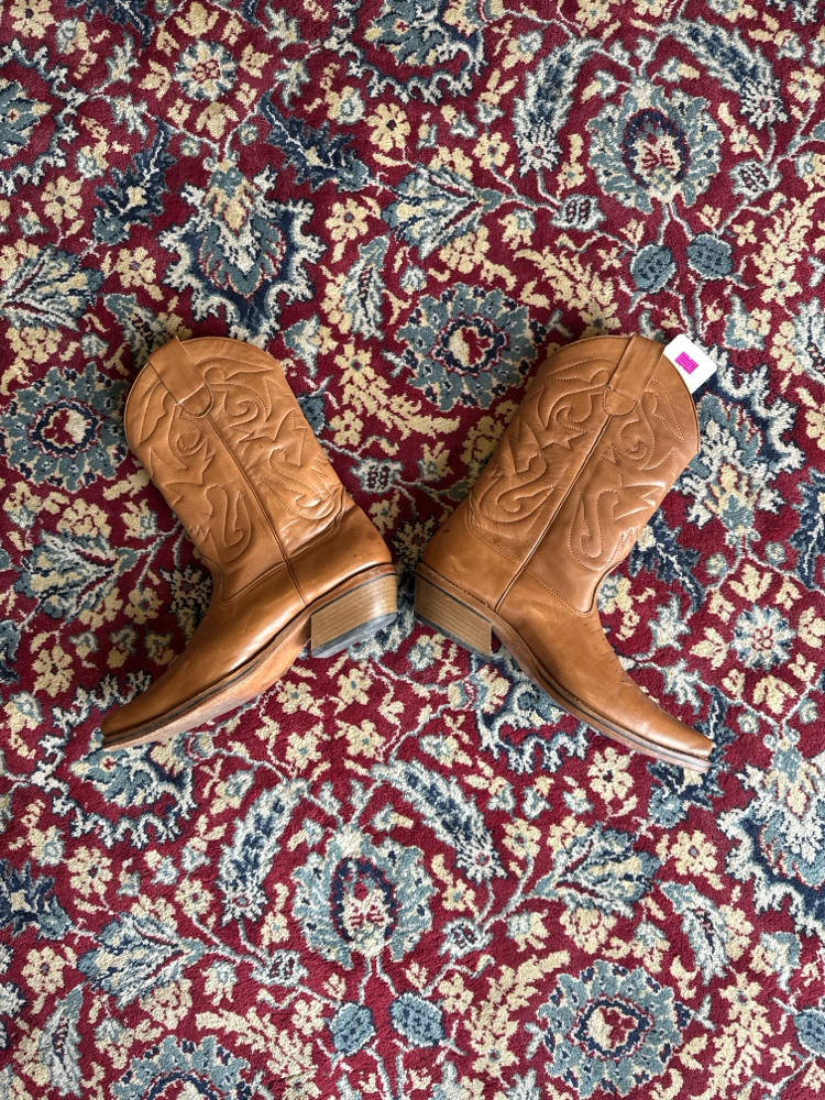 Tan Leather Cowboy Western Boots