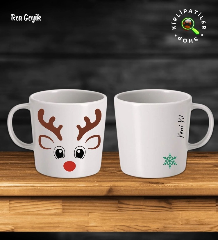 KirliPatiler Taş Kupa Fincan Üzeri Yeni Yıl Noel Baskılı