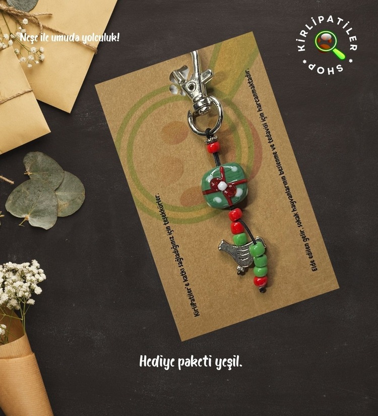 KirliPatiler Murano Cam Yılbaşı Noel Anahtarlık, Çanta Aksesuarı
