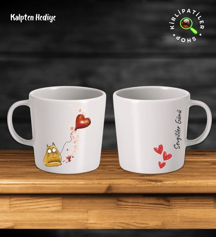 KirliPatiler Taş Kupa Fincan Üzeri Sevgili Kedi Baskılı
