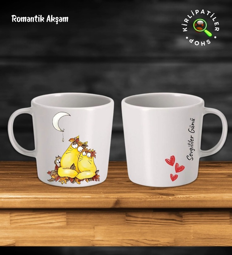 KirliPatiler Taş Kupa Fincan Üzeri Sevgili Kedi Baskılı