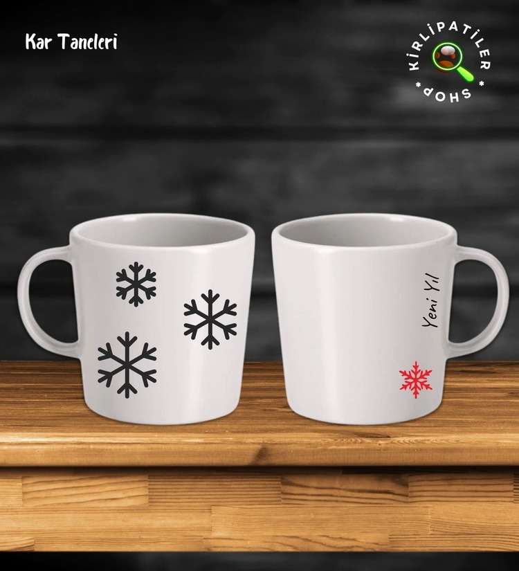 KirliPatiler Taş Kupa Fincan Üzeri Yeni Yıl Noel Baskılı