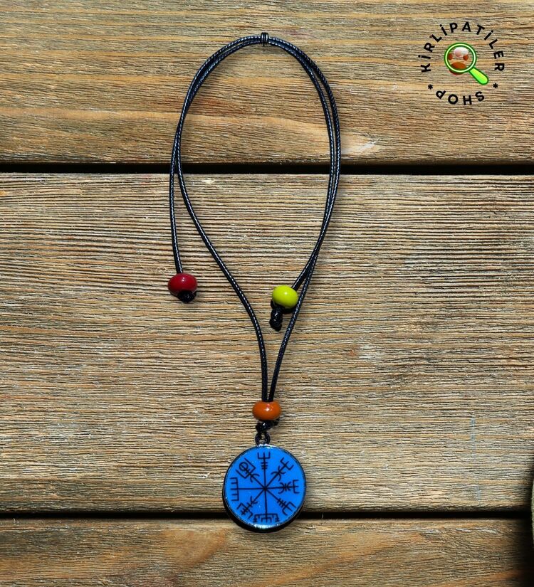 KirliPatiler Epoksi Viking Pusulası (Vegvísir) Araç Aksesuarı, Araç Ayna Aksesuarı