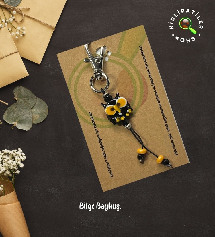 KirliPatiler Murano Cam Şirin Hayvanlar Anahtarlık, Çanta Aksesuarı