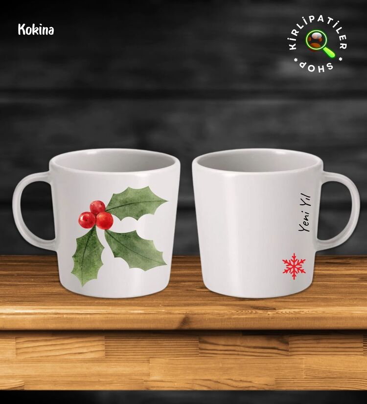 KirliPatiler Taş Kupa Fincan Üzeri Yeni Yıl Noel Baskılı