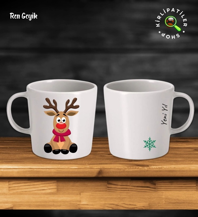 KirliPatiler Taş Kupa Fincan Üzeri Yeni Yıl Noel Baskılı
