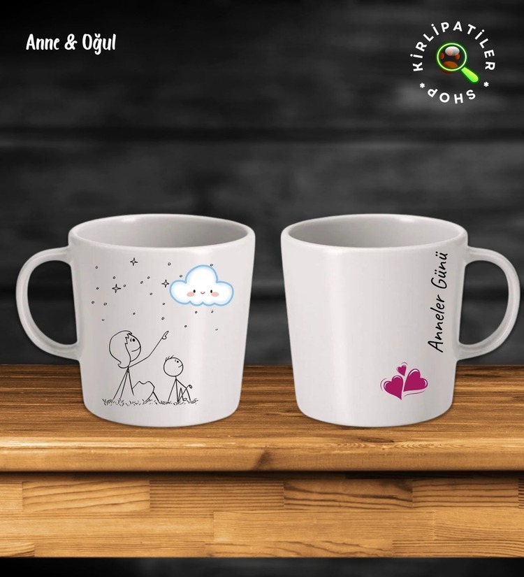 KirliPatiler Taş Kupa Fincan Üzeri Anneler Günü Baskılı
