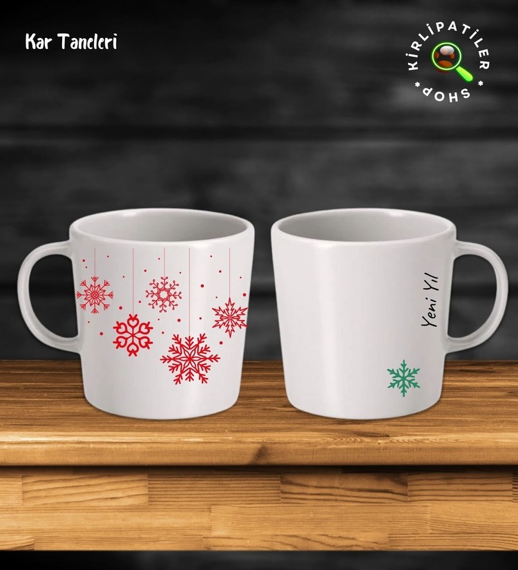 KirliPatiler Taş Kupa Fincan Üzeri Yeni Yıl Noel Baskılı