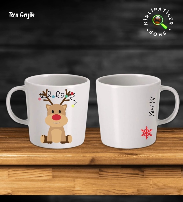 KirliPatiler Taş Kupa Fincan Üzeri Yeni Yıl Noel Baskılı