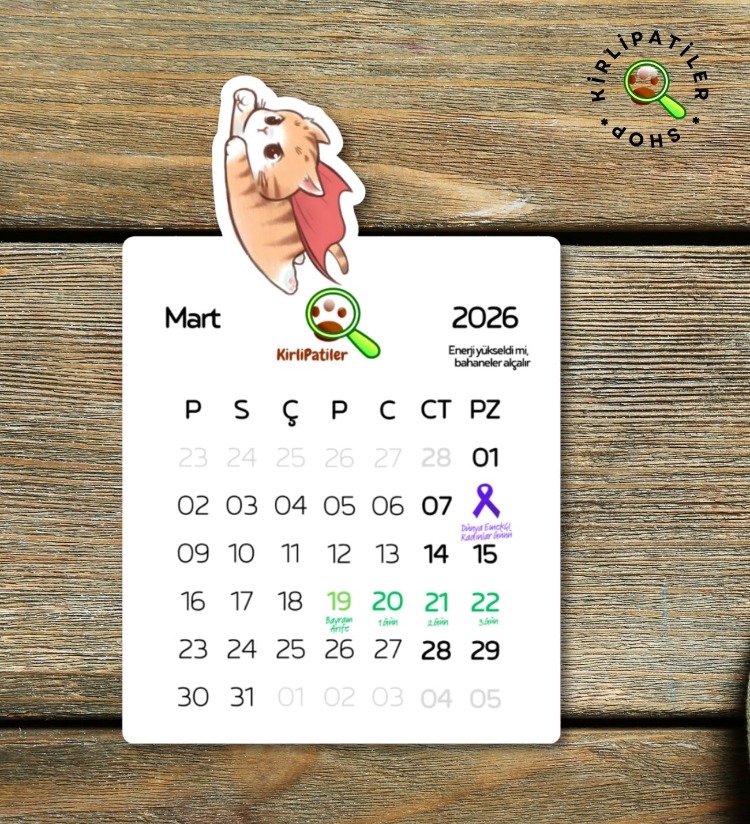 KirliPatiler 2026 Takvim Uykucu Kedi