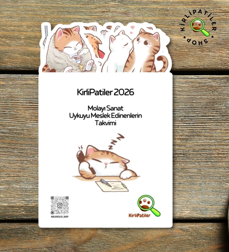 KirliPatiler 2026 Takvim Uykucu Kedi