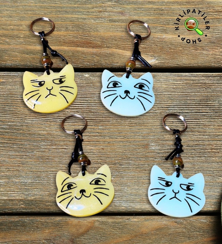 KirliPatiler Epoksi Kedi Köpek Anahtarlık, Çanta Aksesuarı