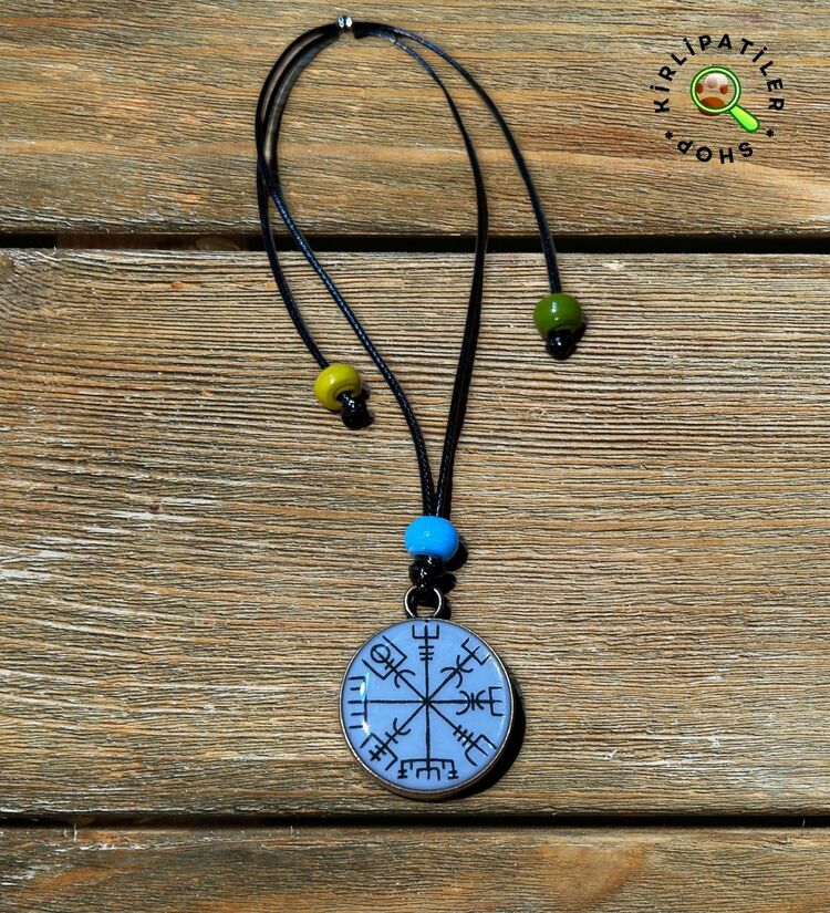KirliPatiler Epoksi Viking Pusulası (Vegvísir) Araç Aksesuarı, Araç Ayna Aksesuarı