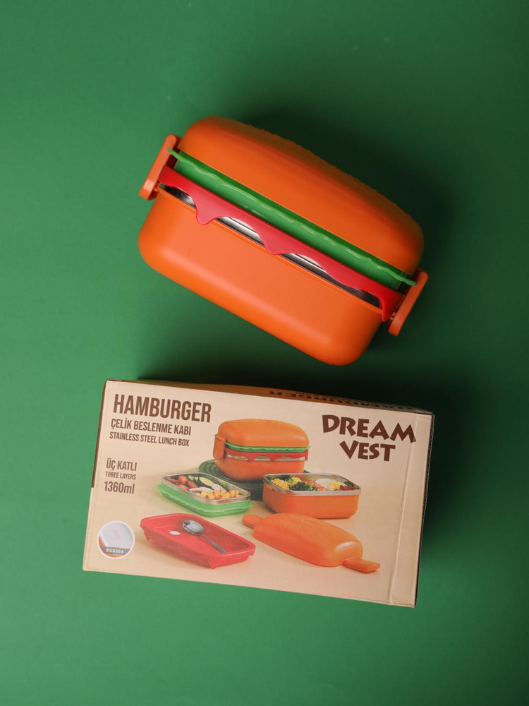 Hamburger Çelik Saklama Kabı 