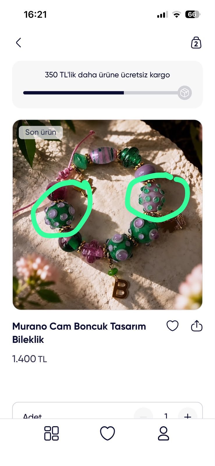 Murano Benekli Boncuk 1 Adet