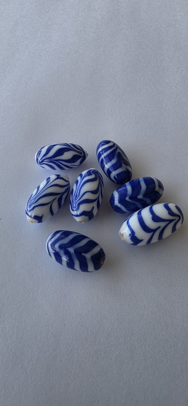 Murano Cam Zebra Desen Boncuk 1 Adet