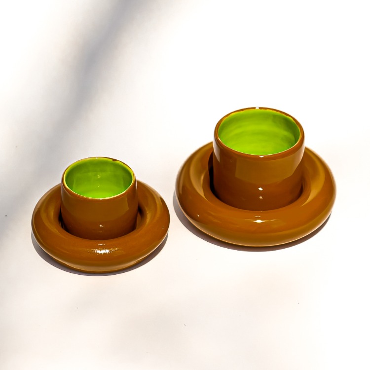 Bonbon Tabaklı Fincan - Kiwi Renkleri