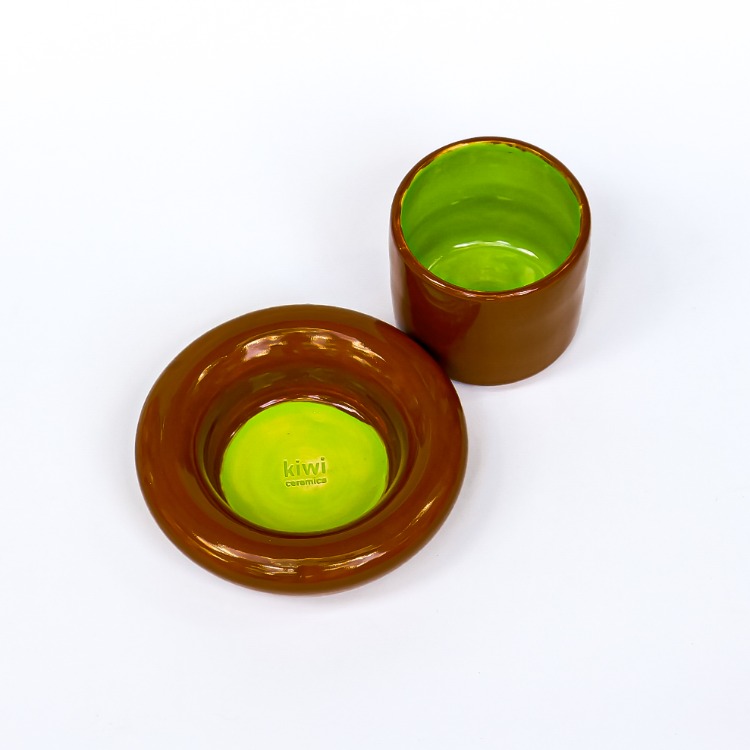 Bonbon Tabaklı Fincan - Kiwi Renkleri