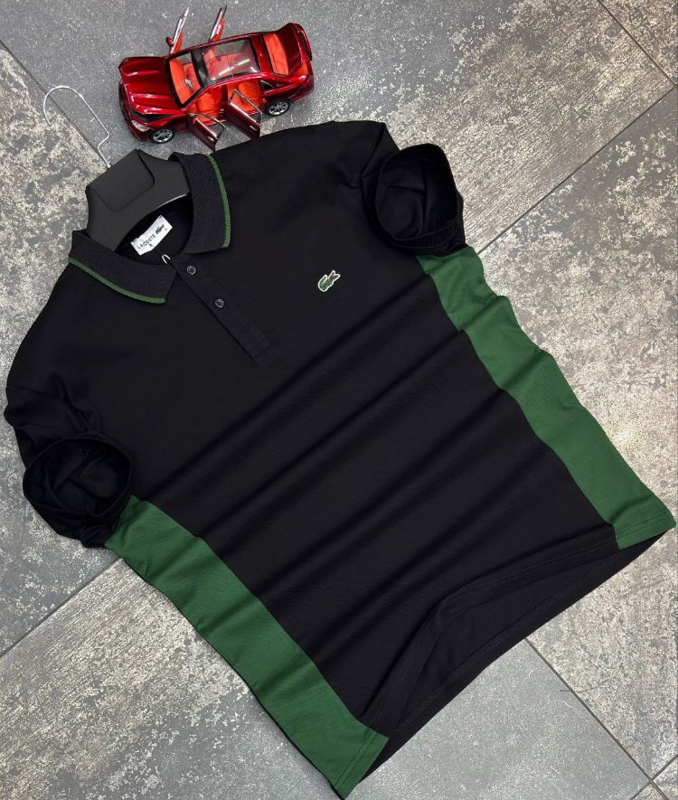 Siyah Lacoste Polo Yaka T-Shirt