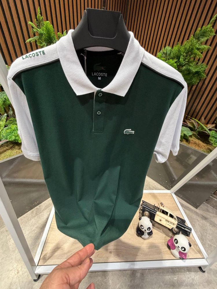 Lacoste Yeşil-Beyaz Polo Yaka