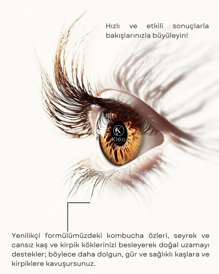 Kléo By MK Kombucha Özlü Kaş ve Kirpik Bakım Serumu – Seyrek ve Cansız Kökler İçin