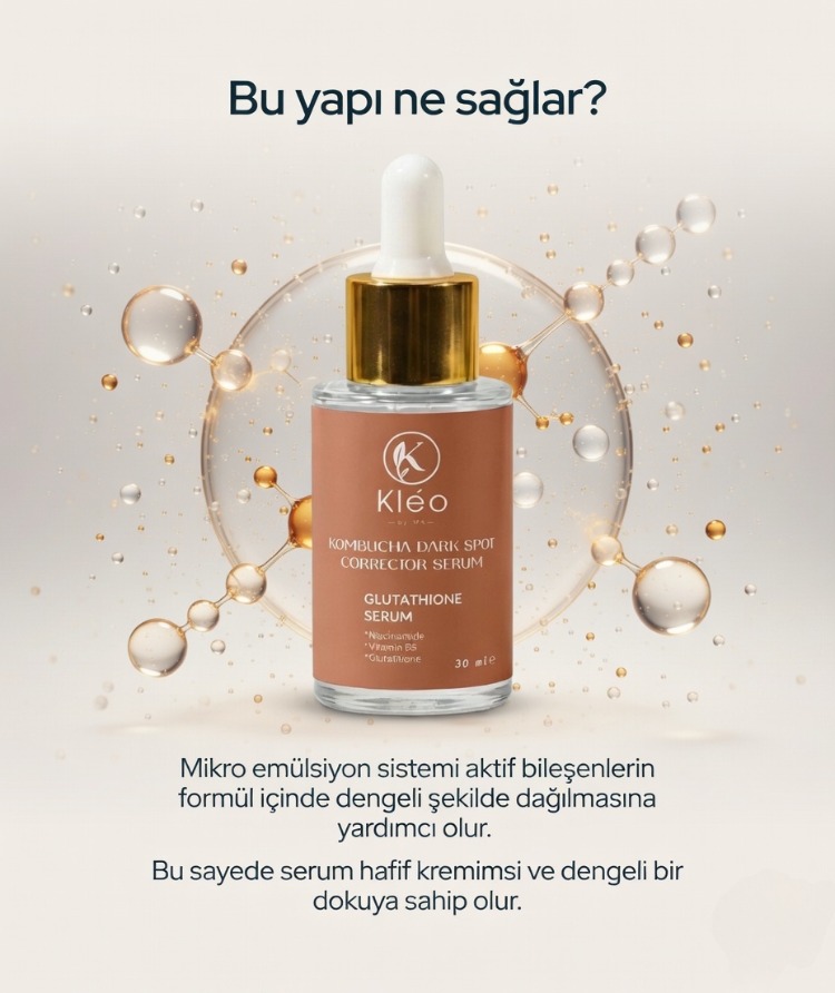 Kléo By MK Kombucha Dark Spot Corrector Serum Leke Karşıtı, Ton Eşitleyici ve Aydınlatıcı