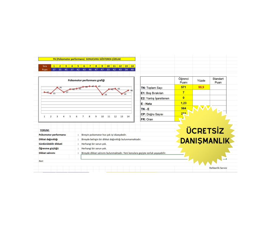 D2 Dikkat Testi + Sınav Kaygısı Ölçeği