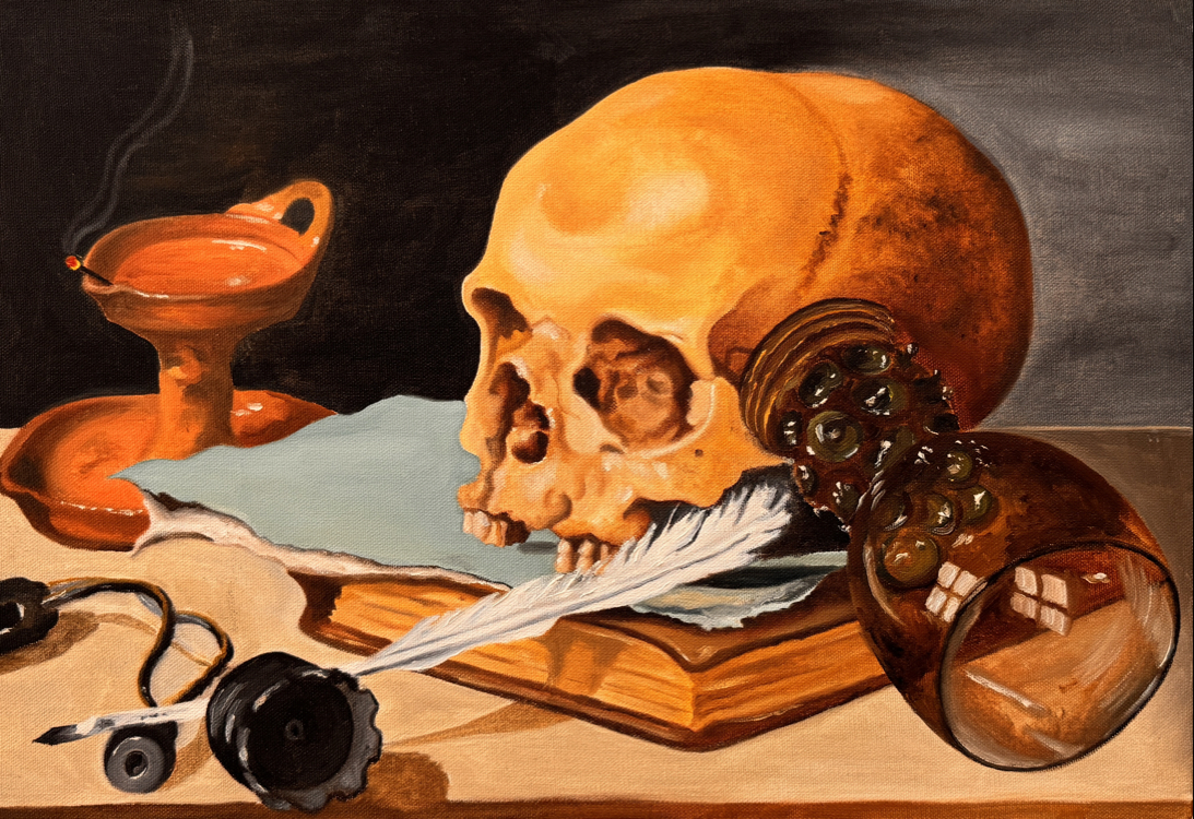 Still Life with Skull and Writing Quill