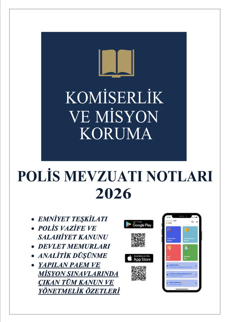 2026 PAEM Tüm Ders Notları 2’li Set (Hukuk Ders Notları - Polis Mevzuatı Notları)