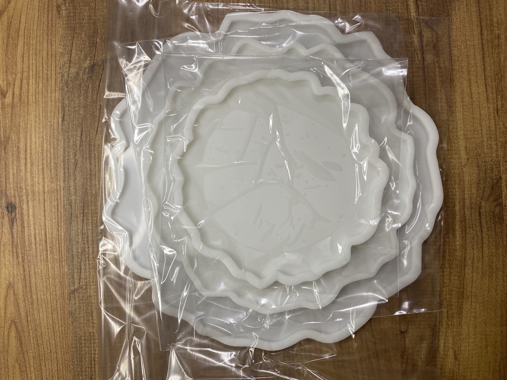 3 lü set 15-20-25cm Geode model katlı sunumluk kalıbı silikon kalıp