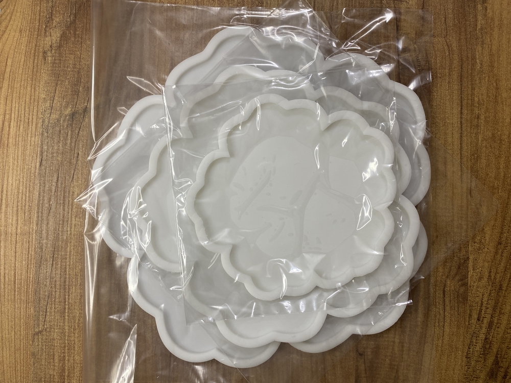3 lü set 15-20-25cm Çiçek model katlı sunumluk kurabiyelik kalıbı silikon kalıp